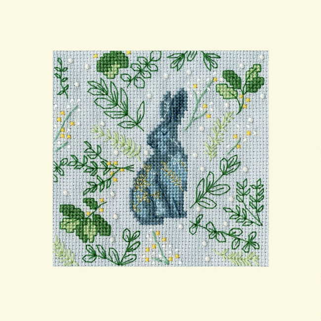 Scandi Hare Cross Stitch Christmas Card Kit by Bothy Threads