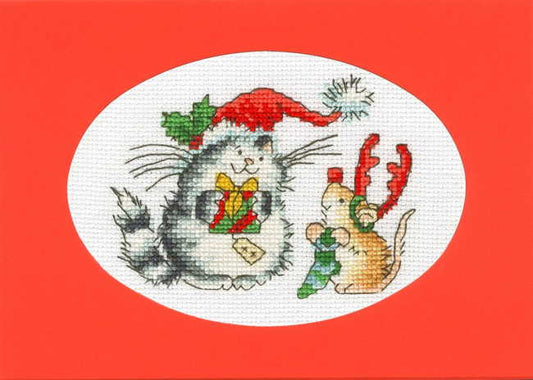 Secret Santa Cross Stitch Christmas Card Kit by Bothy Threads