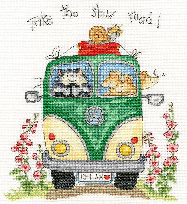 Take the Slow Road Cross Stitch Kit By Bothy Threads