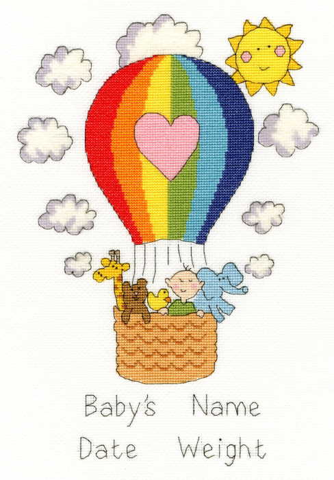 Balloon Baby Birth Sampler Cross Stitch Kit By Bothy Threads