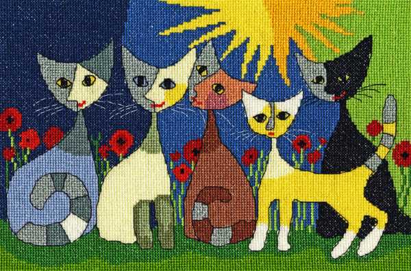 Five Cats Cross Stitch Kit By Bothy Threads