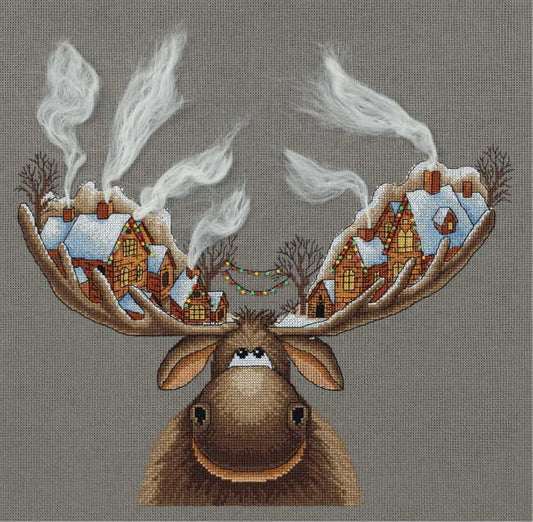 Christmas Moose Cross Stitch Kit by PANNA