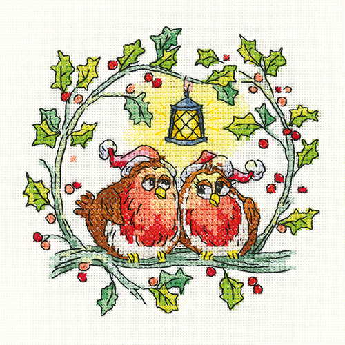 Christmas Robins Cross Stitch Kit by Heritage Crafts