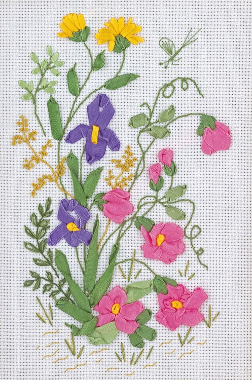 Spring Meadow Ribbon Embroidery Kit by PANNA