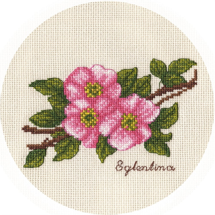 Small Branch of Wild Rose Cross Stitch Kit by PANNA