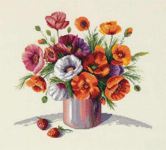 Morning Poppies Cross Stitch Kit by PANNA
