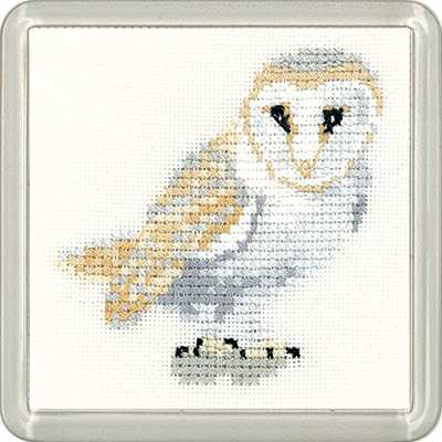 Barn Owl Cross Stitch Coaster Kit by Heritage Crafts