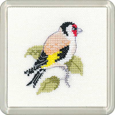 Goldfinch Cross Stitch Coaster Kit by Heritage Crafts