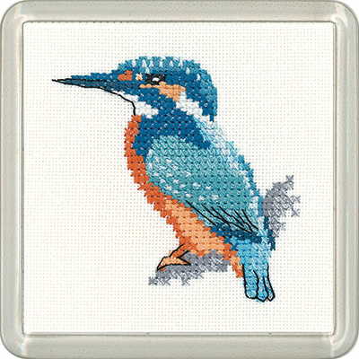 Kingfisher Cross Stitch Coaster Kit by Heritage Crafts