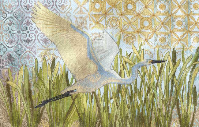 Egret in Flight Cross Stitch Kit by Dimensions