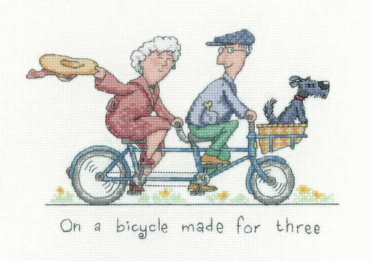 On A Bicycle Made For Three Cross Stitch Kit by Heritage Crafts