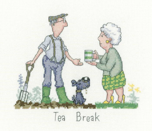 Tea Break Cross Stitch Kit by Heritage Crafts