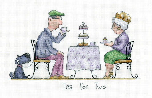 Tea for Two Cross Stitch Kit by Heritage Crafts
