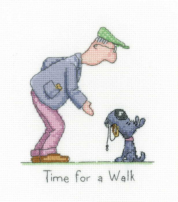 Time For A Walk Cross Stitch Kit by Heritage Crafts