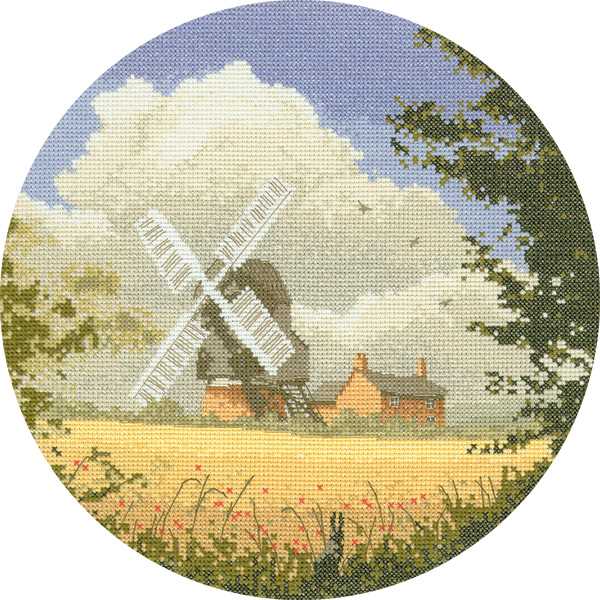 Corn Mill Cross Stitch Kit by Heritage Crafts