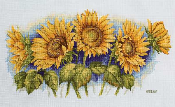 Bright Sunflowers Cross Stitch Kit by Merejka