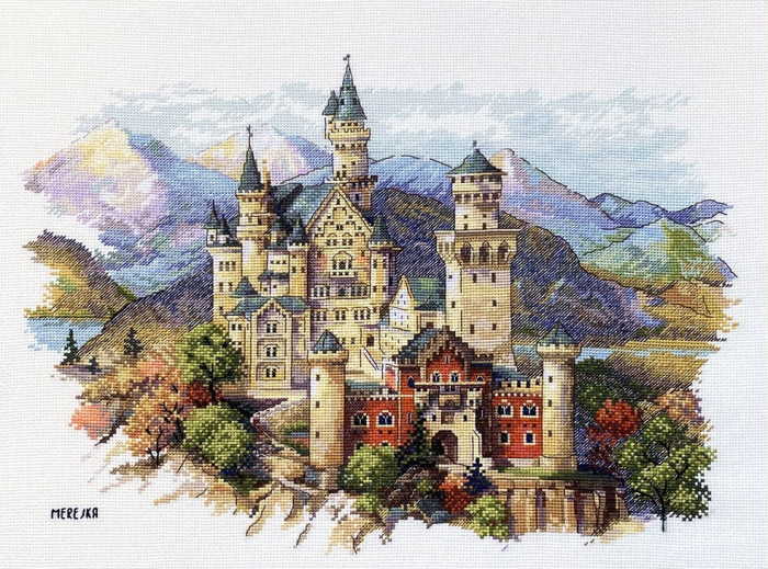 Neuschwanstein Castle Cross Stitch Kit by Merejka