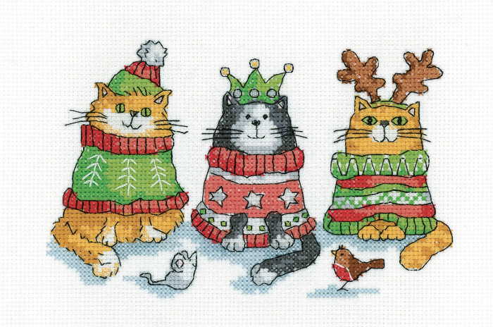 Christmas Jumpers Cross Stitch Kit by Heritage Crafts