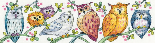 Owls on Parade Cross Stitch Kit by Heritage Crafts