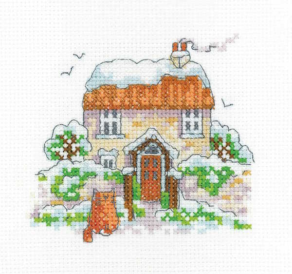 Winter Cottage Cross Stitch Kit by Heritage Crafts