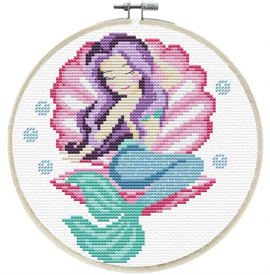 Mermaid Dreams Printed Cross Stitch Kit by Needleart World