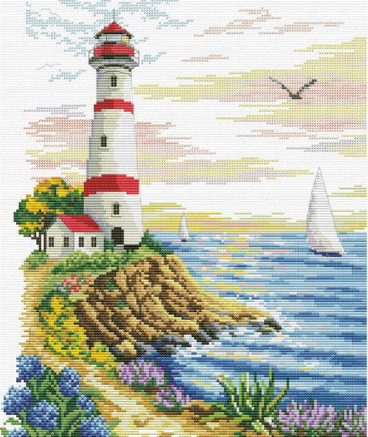 Lighthouse Cape Printed Cross Stitch Kit by Needleart World