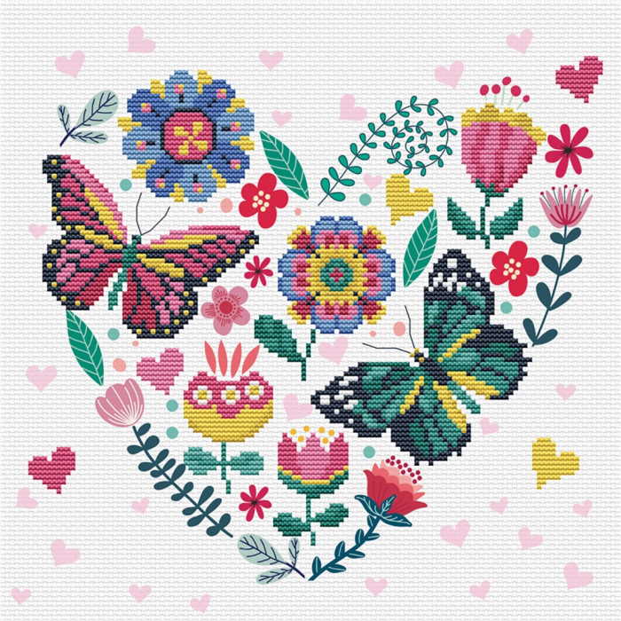Love Garden Printed Cross Stitch Kit by Needleart World