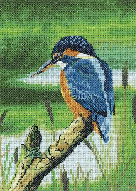 Kingfisher Cross Stitch Kit by Heritage Crafts