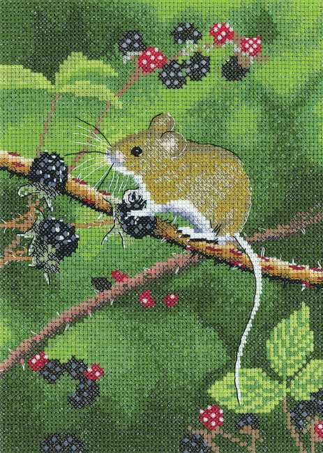 Wood Mouse Cross Stitch Kit by Heritage Crafts