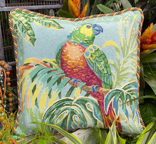 Tropical Parrot Tapestry Needlepoint Kit by Glorafilia
