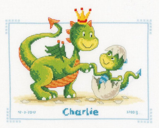 Dragons Birth Sampler Cross Stitch Kit By Vervaco