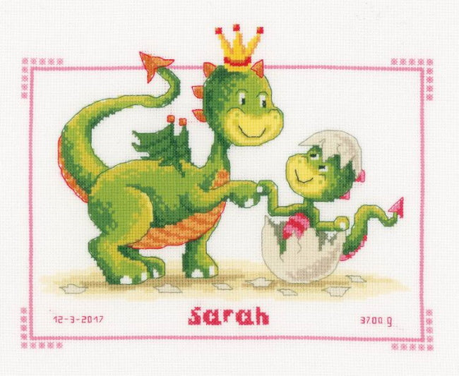 Dragons Birth Sampler Cross Stitch Kit By Vervaco