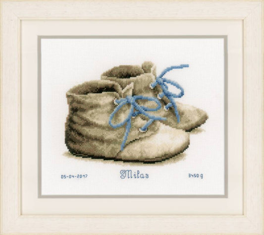 Baby Shoes Birth Sampler Cross Stitch Kit By Vervaco