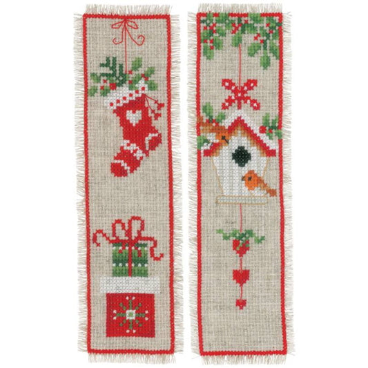 Christmas Motifs Bookmark Cross Stitch Kit By Vervaco