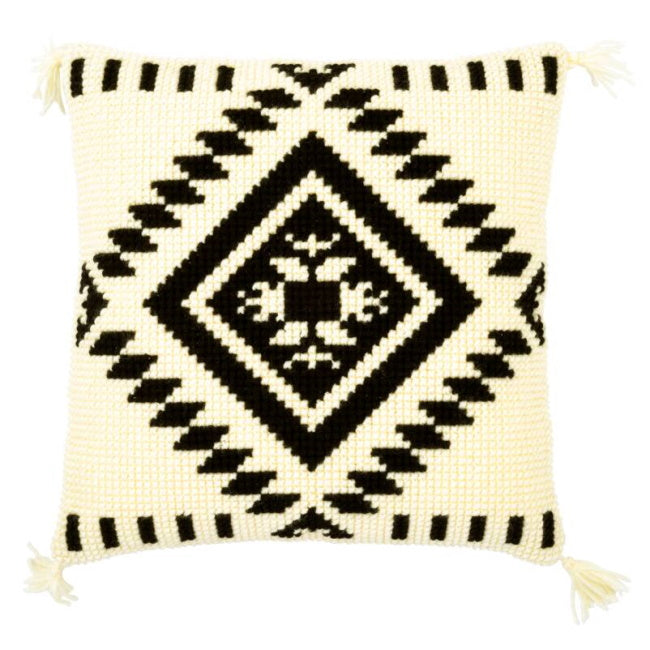 Ethnic Print Printed Cross Stitch Cushion Kit by Vervaco