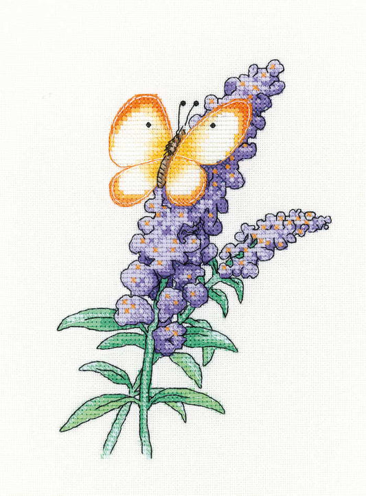 Buddleia Butterfly Cross Stitch Kit by Heritage Crafts
