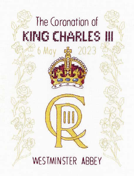 King Charles' Coronation Cross Stitch Kit by Heritage Crafts
