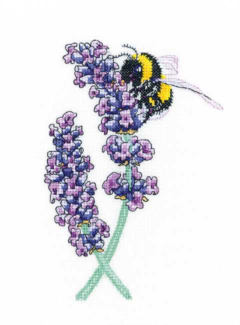 Lavender Bee Cross Stitch Kit by Heritage Crafts