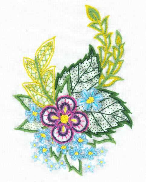 Cornflowers Sketch Embroidery Kit By RIOLIS