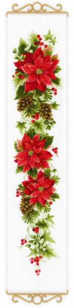 Poinsettia Banner Cross Stitch Kit By RIOLIS