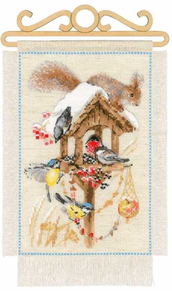 Cottage Garden Winter Cross Stitch Kit By RIOLIS