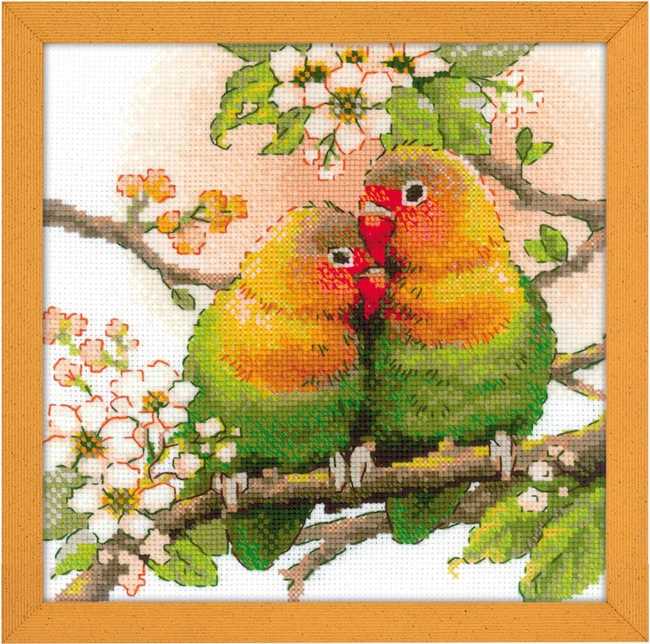 Lovebirds Cross Stitch Kit By RIOLIS