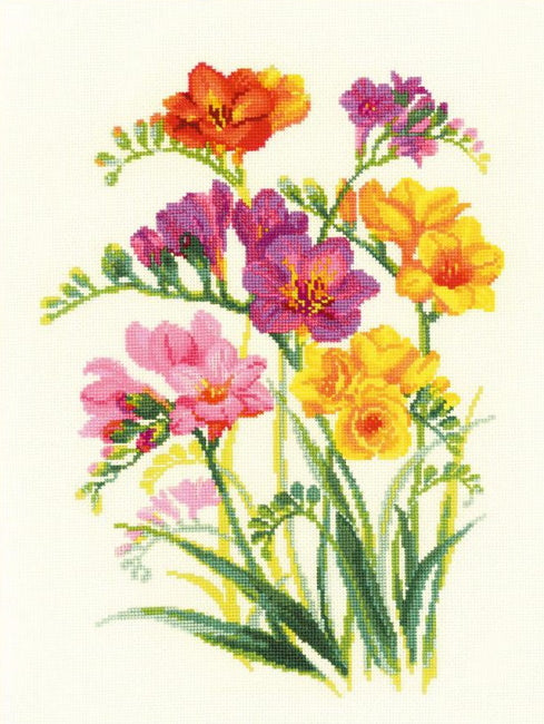 Fragrant Freesia Cross Stitch Kit By RIOLIS