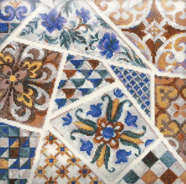 Mosaic Cushion Panel Cross Stitch Kit By RIOLIS