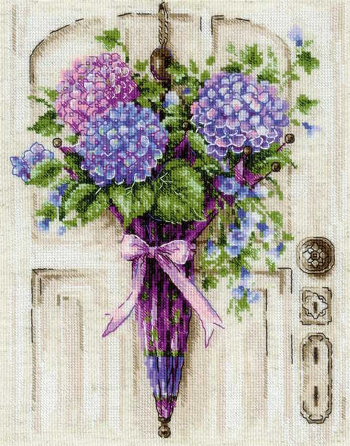 Umbrella Wreath Cross Stitch Kit By RIOLIS