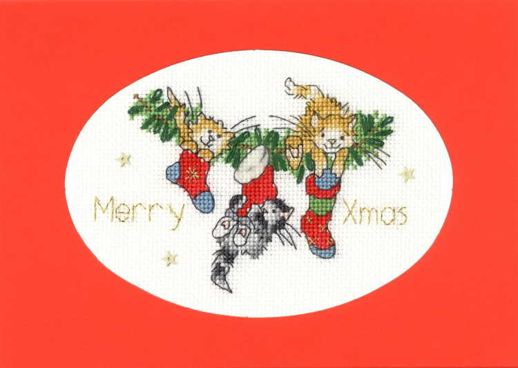 Stocking Fillers Cross Stitch Christmas Card Kit by Bothy Threads