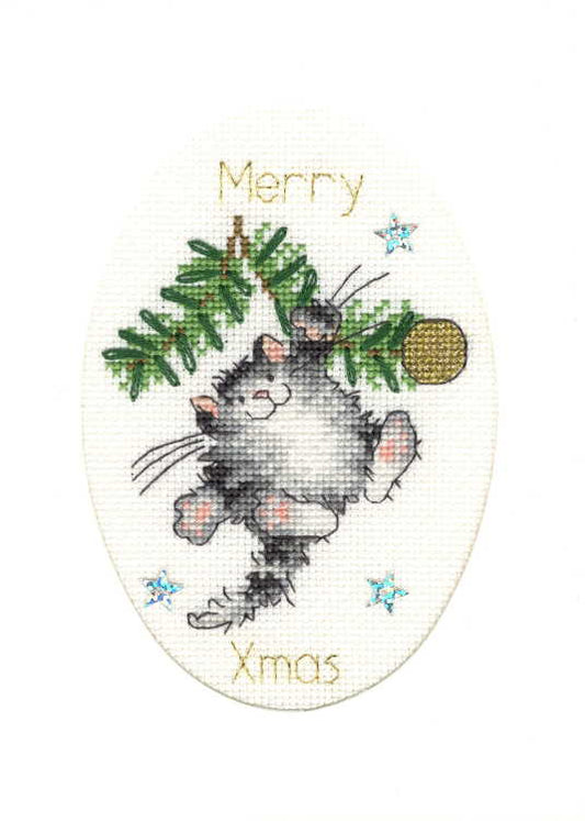 Swing Into Xmas Cross Stitch Christmas Card Kit by Bothy Threads